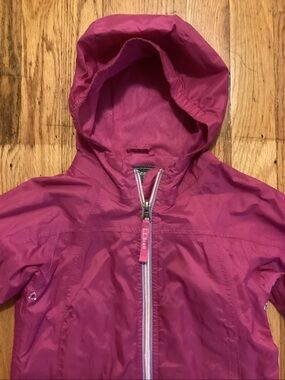 L.L.Bean PINK FULL ZIP WINDBREAKER Rain Jacket size 4